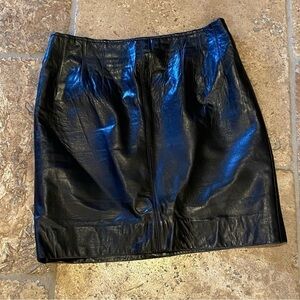 Vintage MAXIMA Women Black Leather Short Skirt Size 6-Fit like XS/S